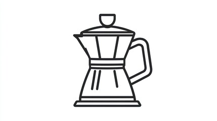 Outline illustration of a moka pot