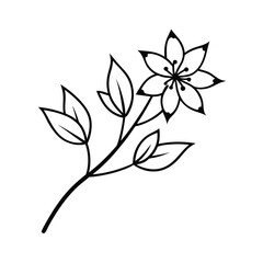 japanese inspired sumi e wildflower and leaf brush