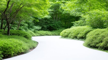 Winding path through lush greenery
