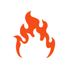 Fire flame icon isolated on white background.