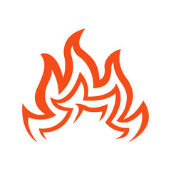Fire Flame hipster design. Fire icon isolated on white background.