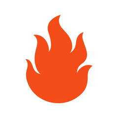 Fire icon isolated on white background. Fire flame icon for logo, badge, label design.