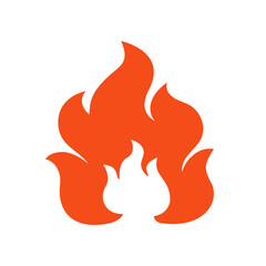 Simple fire flame icon. Vector fire icon isolated on white background.
