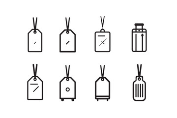 Luggage Tag Line Art Icon