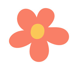 Scribble red flower hand drawn