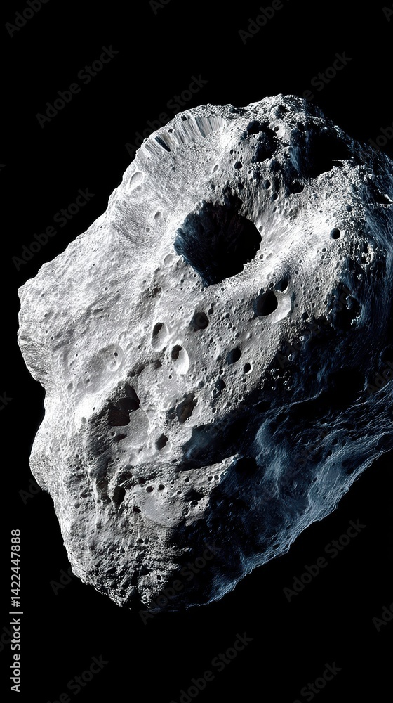 Aufkleber Asteroid approaching Moon with potential impact in coming weeks by its unpredictable trajectory