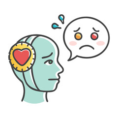 emotional ai icon, emotional ai vector illustration-simple illustration of emotional ai, perfect for emotional ai logos and icons