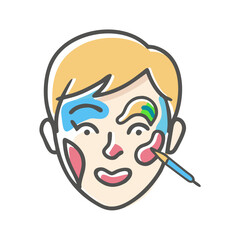 face paint icon, face paint vector illustration-simple illustration of face paint, perfect for face paint logos and icons