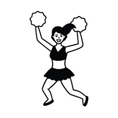 vector illustration of a dancing girl