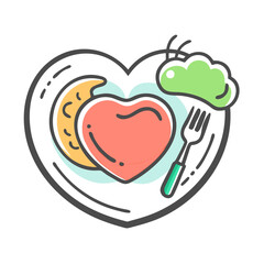 heart healthy food icon, heart healthy food vector illustration-simple illustration of heart healthy food, perfect for heart healthy food logos and icons
