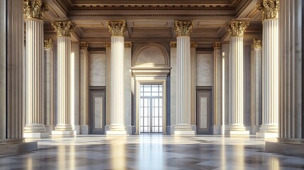 Obraz premium Corinthian column details with classical arch design high resolution picture