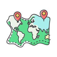 map icon, map vector illustration-simple illustration of map, perfect for map logos and icons