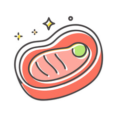 meat steak icon, meat steak vector illustration-simple illustration of meat steak, perfect for meat steak logos and icons