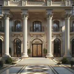Fototapeta premium Traditional architectural plan with corinthian influence high resolution picture