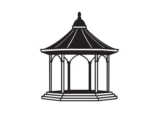 recommend clip art: Gazebo silhouette vector