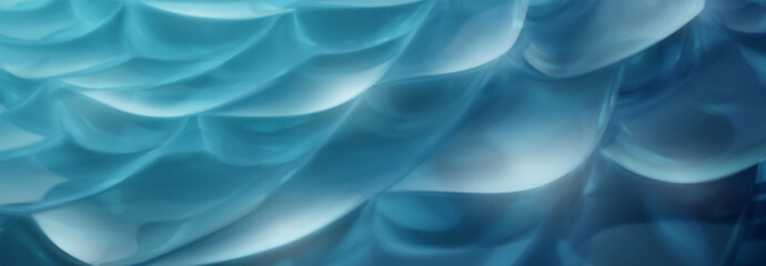 Obraz premium Vector illustration of a dynamic composition of light blue waves, creating a sense of movement and depth. The minimalist design is ideal for backgrounds.