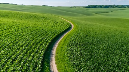 Cornfield path rural landscape summer