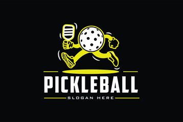 pickleball logo vector graphic for any business especially for sport team, club, community.