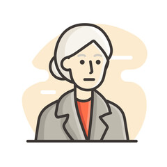 Obraz premium Elderly woman in old coat looking pensive against light background 