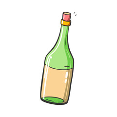 wine bottle icon, wine bottle vector illustration-simple illustration of wine bottle, perfect for wine bottle logos and icons