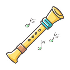 musical instrument recorder icon, musical instrument recorder vector illustration-simple illustration of musical instrument recorder, perfect for musical instrument recorder logos and icons