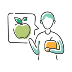 nutrition coach icon, nutrition coach vector illustration-simple illustration of nutrition coach, perfect for nutrition coach logos and icons