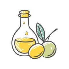 olive oil icon, olive oil vector illustration-simple illustration of olive oil, perfect for olive oil logos and icons
