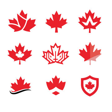 canada flag leaf icons
