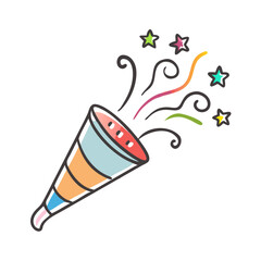 party popper icon, party popper vector illustration-simple illustration of party popper, perfect for party popper logos and icons
