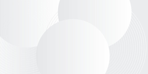 White geometric abstract background overlap layer on bright space with lines effect decoration. Modern graphic design element circles style concept for banner decoration