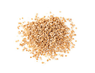 Boiled Buckwheat Pile Isolated, Cooked Buck Wheat Grains, Porridge Heap, Cook Buckwheat