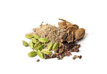 Cardamom Seeds Isolated, Cardamon, Dry Kardamon Fruits, Cardamum Spice, Cardamomum