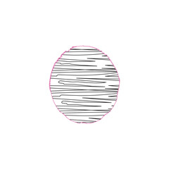 Red rubber band ball scribble. Circle scribble doodle art. 