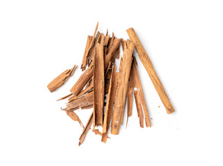 Broken Ceylon Cinnamon Isolated, Cinnamomum Verum Bark, Zeylanicum, Real Cinnamon Sticks