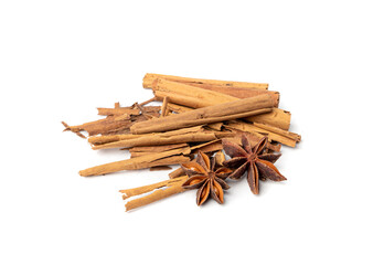 Broken Ceylon Cinnamon Isolated, Cinnamomum Verum Bark, Zeylanicum, Real Cinnamon Sticks