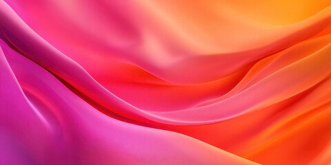 Obraz premium Vibrant, flowing silk fabric in a gradient of pinks and oranges.