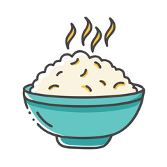rice bowl icon, rice bowl vector illustration-simple illustration of rice bowl, perfect for rice bowl logos and icons