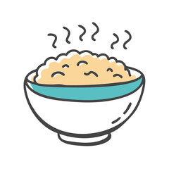 rice bowl icon, rice bowl vector illustration-simple illustration of rice bowl, perfect for rice bowl logos and icons
