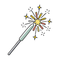 sparkler icon, sparkler vector illustration-simple illustration of sparkler, perfect for sparkler logos and icons