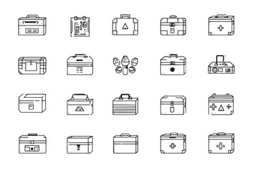 Munitions Box Line Icon Design