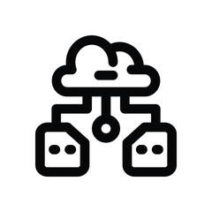 cloud storage line icon. Clean and minimalist vector icon for websites, mobile apps, presentations, and logos. Fully scalable and customizable for any project.