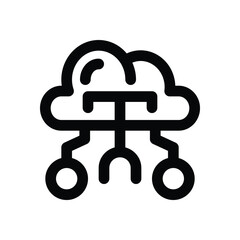 cloud computing line icon. Clean and minimalist vector icon for websites, mobile apps, presentations, and logos. Fully scalable and customizable for any project.
