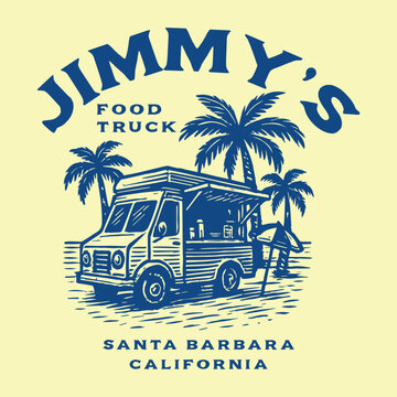 Food truck t-shirt print design