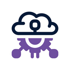 cloud service dual tone icon. Sleek and modern vector icon for websites, mobile apps, marketing materials, and corporate design. Fully scalable and ready to use.