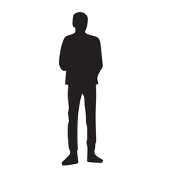 Black White Business Man's Outline in Vector Art Office Man Woman Illustration