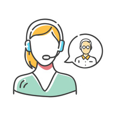 virtual assistant icon, virtual assistant vector illustration-simple illustration of virtual assistant, perfect for virtual assistant logos and icons