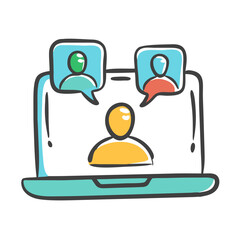 virtual meeting icon, virtual meeting vector illustration-simple illustration of virtual meeting, perfect for virtual meeting logos and icons