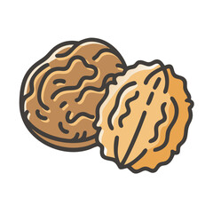 walnut icon, walnut vector illustration-simple illustration of walnut, perfect for walnut logos and icons