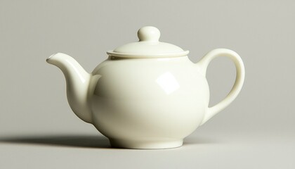 White ceramic teapot