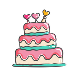 wedding cake icon, wedding cake vector illustration-simple illustration of wedding cake, perfect for wedding cake logos and icons